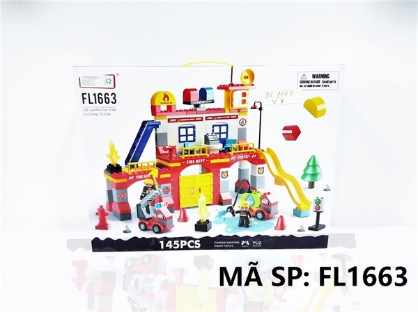 FL1663 HỘP LOGO RÁP TRẠM CỨU HỎA 145 MIẾNG