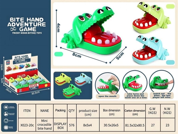 X023-20C  HỘP CÁ SẤU CẮN TAY 12C