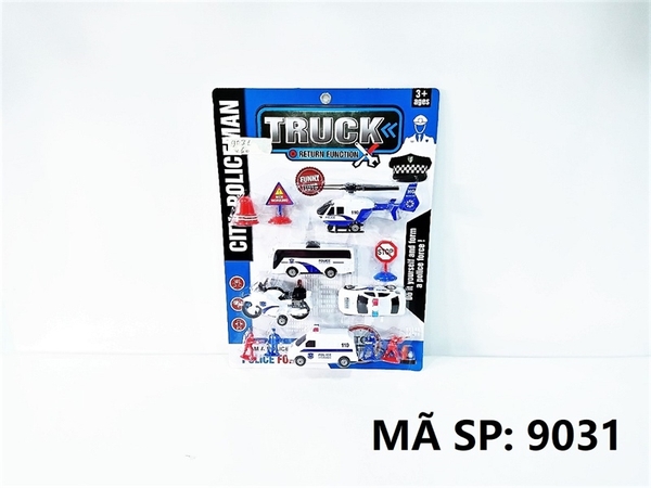 9031 VĨ XE TRỚN 5C (MÁY BAY TRỰC THĂNG, XE HƠI, BUS, MOTO, CỨU THƯƠNG) + BIỂN BÁO + 4T LÍNH City Policeman