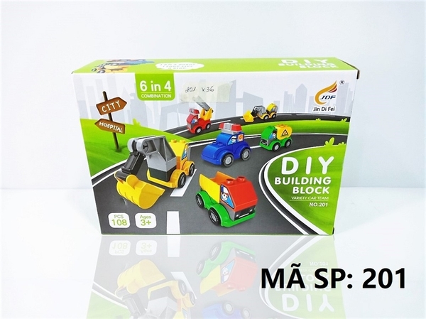 MC201 HỘP LOGO RÁP XE CT 6 IN 4 108 MIẾNG DIY Building block