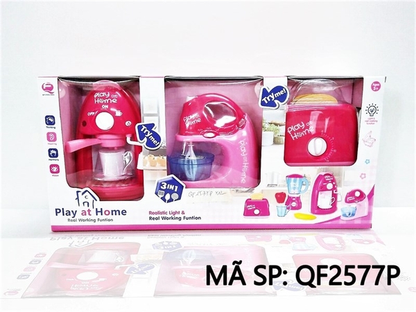 QF2577P HỘP BẾP PIN 3 MÓN (MÁY PHA CÀ PHÊ, MÁY TRỘN, MÁY NƯỚNG BÁNH MÌ) QF2576P, QF2577P Play at Home