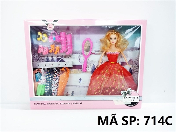 714C HỘP BABY 1C + 5 ÁO + 4 ĐÔI GIÀY + GƯƠNG Exquisite Doll