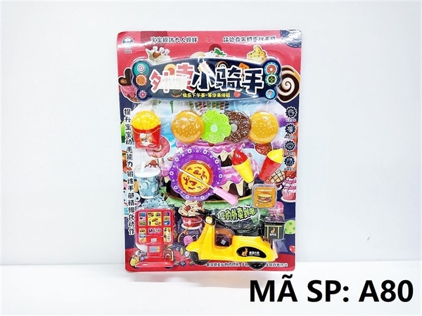 A80 VỈ BẾP DÍNH BÁNH HAMBURGER + XE VESPA