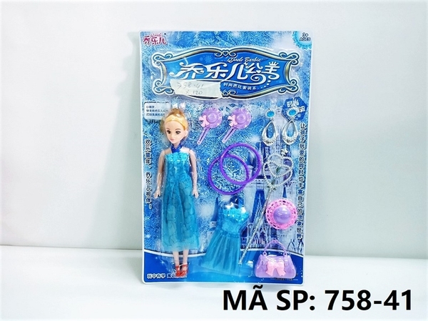 758-41 VỈ BABY 1C NGƯỜI TUYẾT FROZEN + ÁO, BÔNG TAI, VÒNG TAY, TÚI XÁCH, NÓN