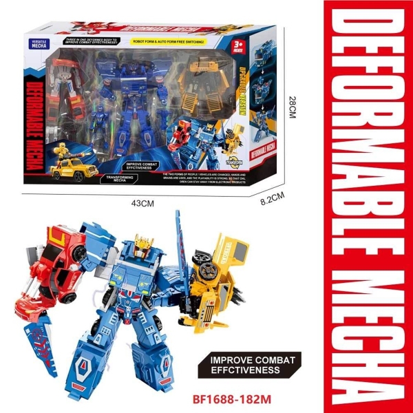 BF1688-182M  HỘP RÁP ROBO BIẾN HÌNH XE 3C ĐỦ MẪU