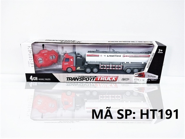 HT191 HỘP XE CT BỒN GAS DÀI ĐK 7 Đ.TÁC, CÓ SẠC TL 1:48 Transport Truck HT190-HT202