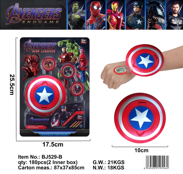 BJ529-B VỈ ĐỒNG HỒ KHIÊN BẮN ĐĨA AVENGER + 3 ĐĨA