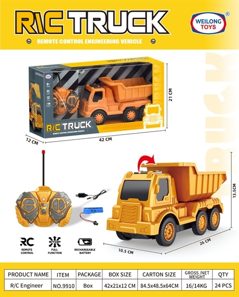 9910 HỘP XE CÔNG TRÌNH BEN ĐIỀU KHIỂN 7 ĐỘNG TÁC, CÓ SẠC