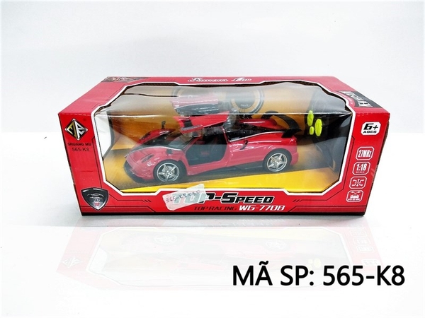 565-K8 HỘP XE HƠI FERRARI MỞ CỬA LÊN ĐK 7 Đ.TÁC, KHÔNG SẠC TL 1:18 (TOP-SPEED WG-7708)