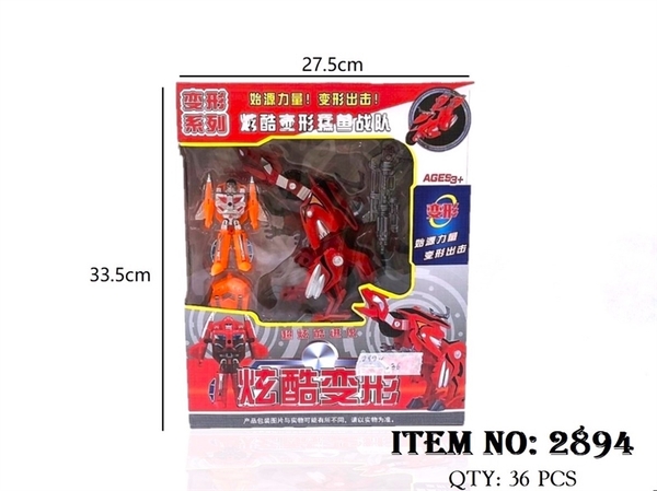 2894 HỘP RÁP ROBO BIẾN HÌNH KHỦNG LONG, XE