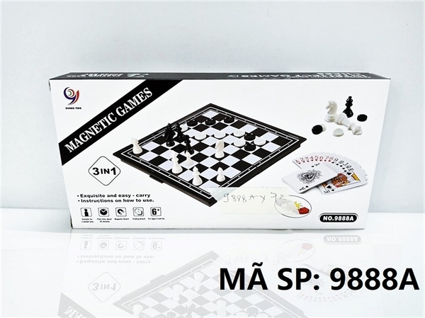 9888A HỘP CỜ VUA, BÀI 3 IN 1