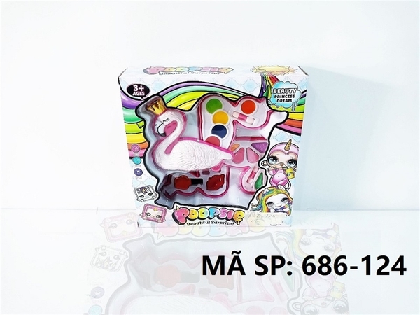 686-124 HỘP PHẤN TRANG ĐIỂM CHIM HẠC 3 TẦNG Poopsie