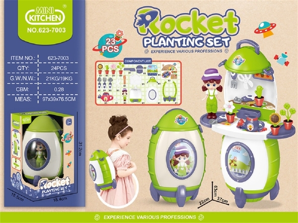 623-7003 HỘP TÀU VŨ TRỤ TRỒNG CÂY 23 MIẾNG