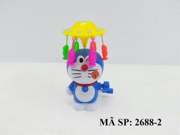 2688-2 TÚI QUẠT QUAY TAY MÁI ĐÌNH DOREMON ĐÈN