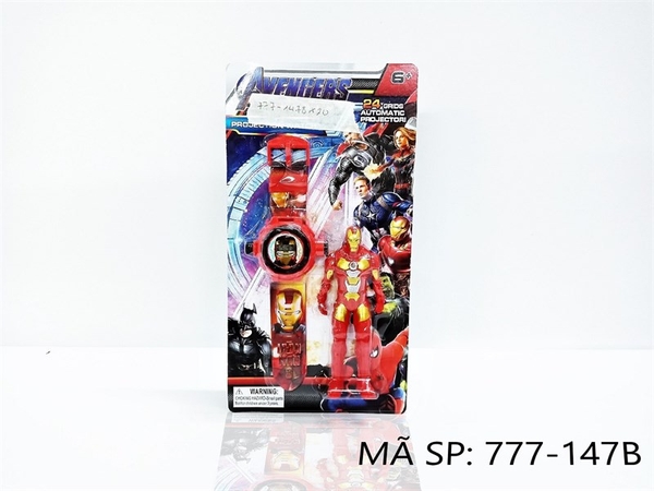 777-147B VĨ ĐỒNG HỒ PIN CHIẾU HÌNH + 1T SN IRON MAN