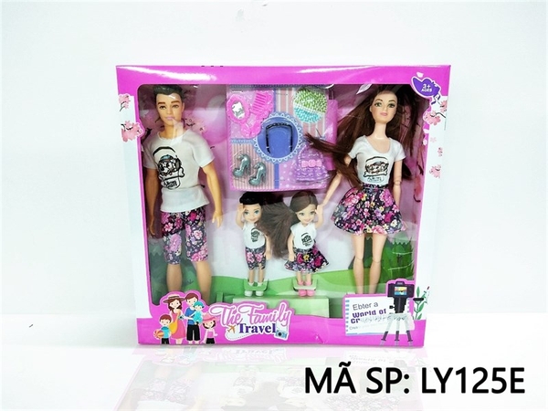 LY125E HỘP BABY GIA ĐÌNH 4C (1C GÁI KHỚP, 1C TRAI, 2C NHÍ) + TÚI XÁCH, NÓN, GIÀY