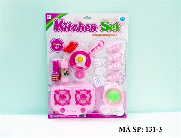 131-3 VỈ BẾP GAS 1 NỒI, 1 CHẢO, TRỨNG ỐP LA, XÚC XÍCH, TƯƠNG CÀ, MUỖNG, NĨA