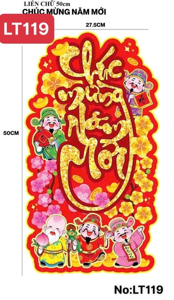 LT119 LIỄN DÁN CHỮ 50CM : CHÚC MỪNG NĂM MỚI