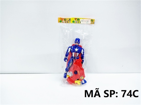 74C TÚI SIÊU NHÂN 1T AVENGER ĐÈN + 1C CÂY BẮN HÍT NGẮN + 4 MÚT HÍT (CAPTAIN)