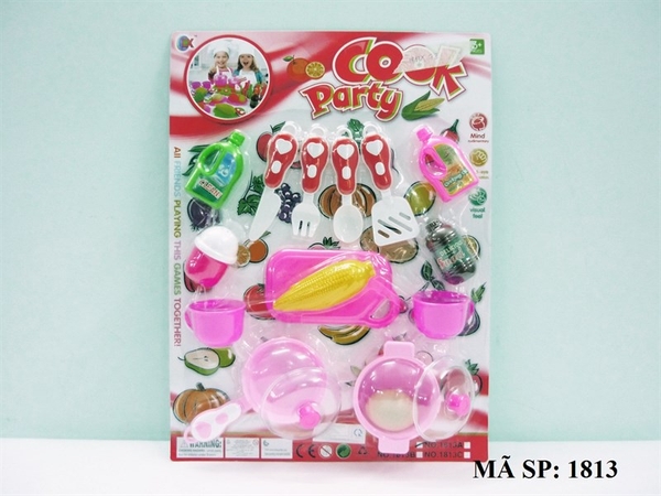 1813 VỈ BẾP 2 NỒI + THỚT + BẮP, TRỨNG + 2 LY