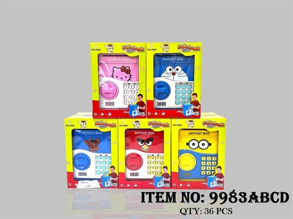 9983ABCD HỘP MÁY RÚT TIỀN ATM PIN ĐỦ MẪU (DOREMON, KITTY, CHIM ANGRY BIRD, HƯƠU, MINION)