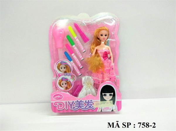 758-2 VĨ HỘP KIẾNG BABY 1C KHỚP, MẮT THỦY TINH + 1 ÁO + 4C BÚT MÀU NHUỘM TÓC