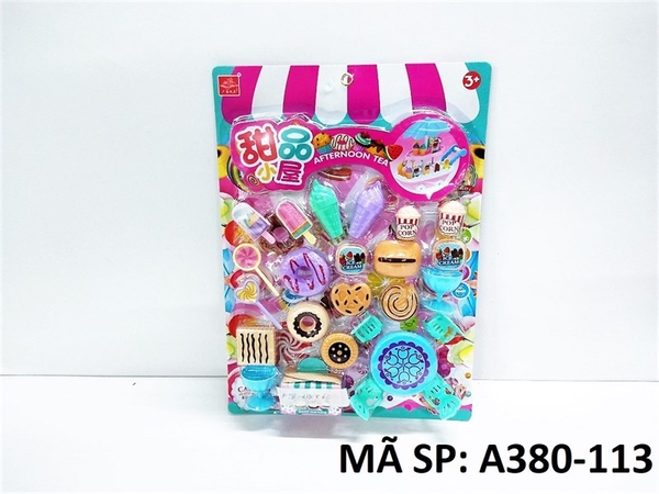 A380-113 VĨ BẾP KEM, KẸO, BÁNH + BÀN 4 GHẾ, 2C LY