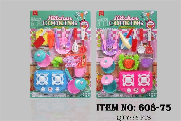 608-75 VỈ BẾP GAS ĐÔI, NỒI, CHẢO, TÔM, TÁCH ĐỦ MẪU