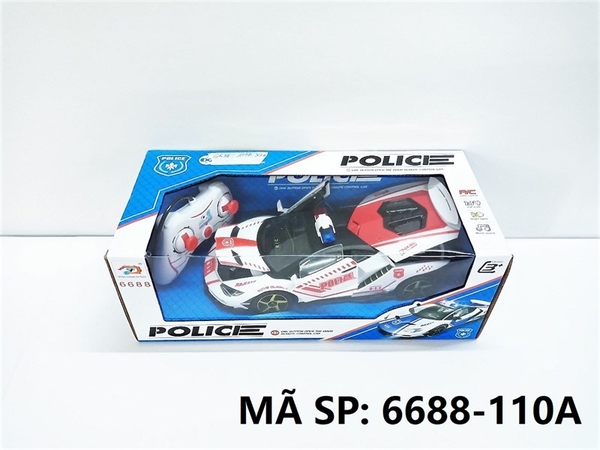 6688-110A HỘP XE HƠI LAMBORGHINI CẢNH SÁT MỞ CỐP ĐIỀU KHIỂN 7 ĐỘNG TÁC, MỞ CỬA, CÓ SẠC, TL 1:14