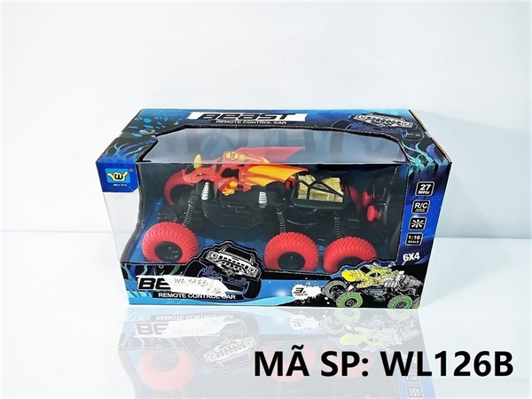 WL126B HỘP XE RỒNG ĐỊA HÌNH 6 BÁNH ĐIỀU KHIỂN 7 ĐỘNG TÁC, CÓ SẠC, TL 1:16 WL-122B - WL-129B