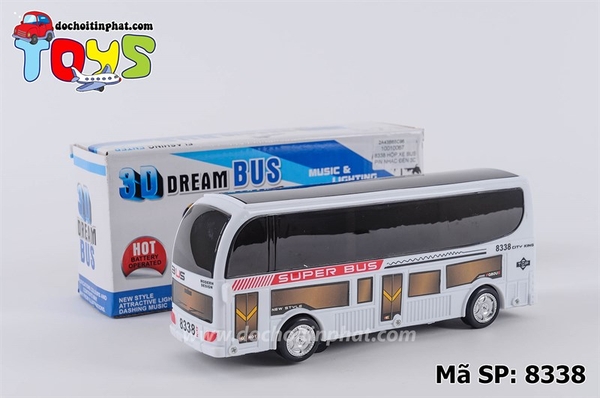 8338 HỘP XE BUS PIN NHẠC ĐÈN 3D