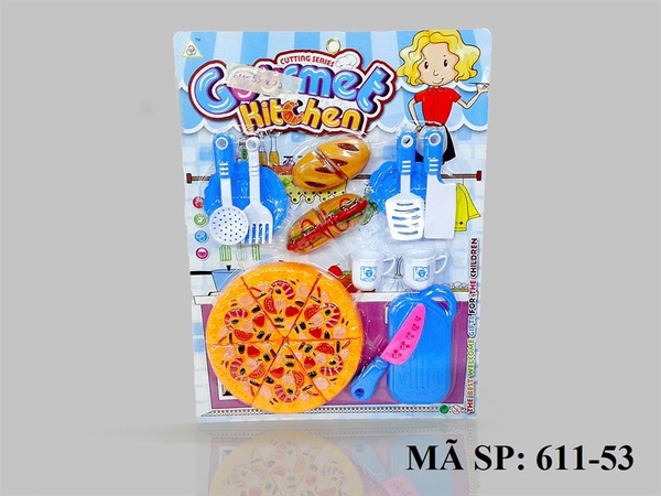 611-53 VỈ BẾP DÍNH BÁNH PIZZA+ BÁNH MÌ+ 2C LY+ 2 DĨA