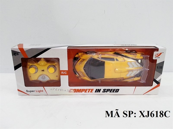 XJ618C HỘP XE HƠI LAMBORGHINI ĐK 7 Đ.TÁC ĐÈN LED 3D CÓ SẠC 1:18 (DÀI)
