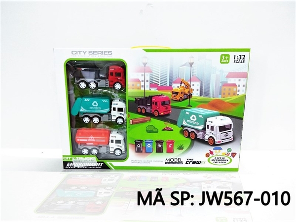 JW567-010 HỘP XE CT TRỚN 3C (BEN, BỒN, HỐT RÁC) + BẢN ĐỒ