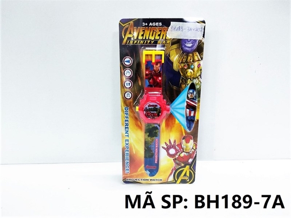 BH189-7A VĨ ĐỒNG HỒ PIN CHIẾU HÌNH SN NGƯỜI SẮT (AVENGERS)