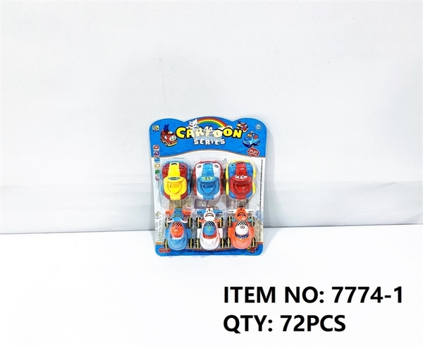 7774-1 VỈ XE CAR TRỚN 6C ĐỦ MẪU (HƠI, ĐUA) 7774-