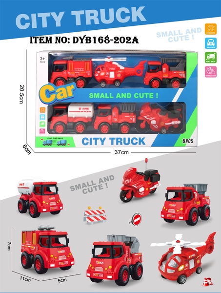 DYB168-202A  HỘP XE CÔNG TRÌNH CỨU HỎA TRỚN 6C ĐỦ MẪU (TRỰC THĂNG, MOTO, NÂNG)