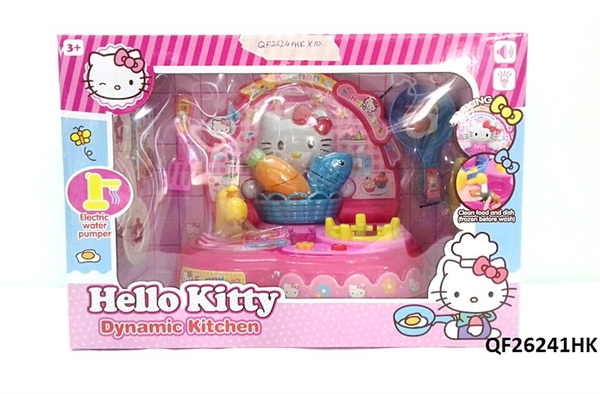 QF26241HK HỘP BẾP GAS PIN HELLO KITTY+ BỒN RỬA CHÉN+ 3 DĨA+ CHẢO ỐP LA+CÁ+ CÀ RỐT