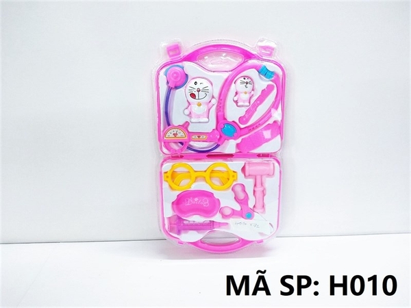 H010 VỈ ÉP VALI BÁC SĨ TAI NGHE + MẮT KIẾNG + THAU + 2C DOREMON HỒNG