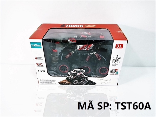 TST60A HỘP XE JEEP ĐỊA HÌNH 6 BÁNH ĐIỀU KHIỂN 7 ĐỘNG TÁC, CÓ SẠC, TL 1:28