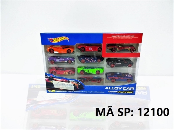 12100 HỘP XE HƠI, ĐUA SẮT TRỚN 10C ĐỦ MẪU HOT WHELLS