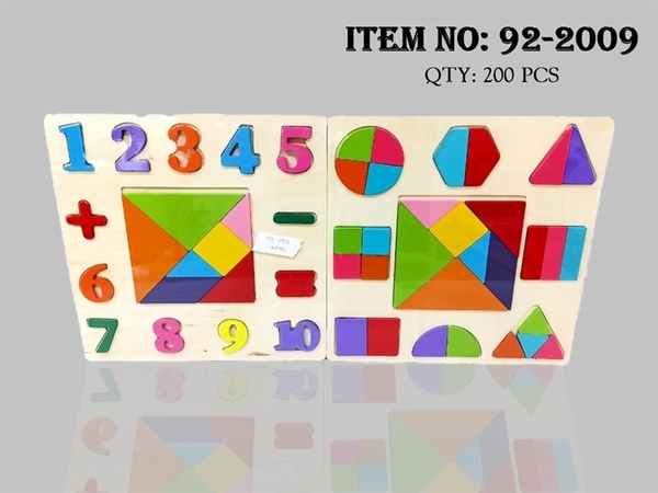 93-206  BẢNG GỖ XẾP HÌNH HÌNH HỌC, SỐ HỌC ĐỦ MẪU