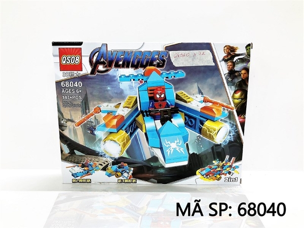 68040 HỘP LOGO RÁP XE NGƯỜI NHỆN 2 IN 1 147 MIẾNG Avengges