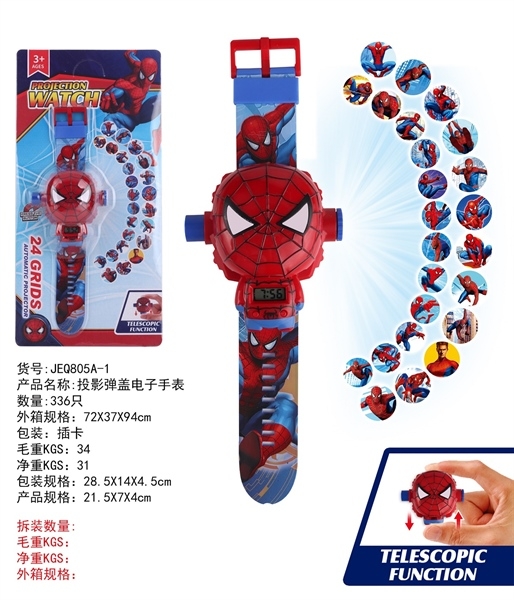 JEQ805A-1 VỈ ĐỒNG HỒ PIN SIÊU NHÂN NHỆN CHIẾU HÌNH