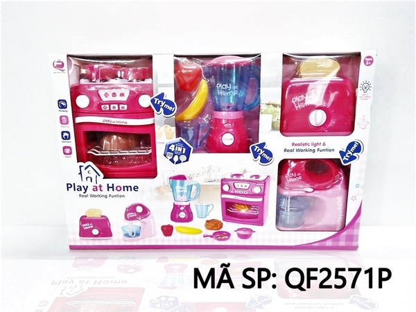 QF2571P HỘP BẾP PIN 4 MÓN (BẾP GAS ĐÔI, MÁY XAY SINH TỐ, MÁY NƯỚNG BÁNH MÌ, MÁY TRỘN)