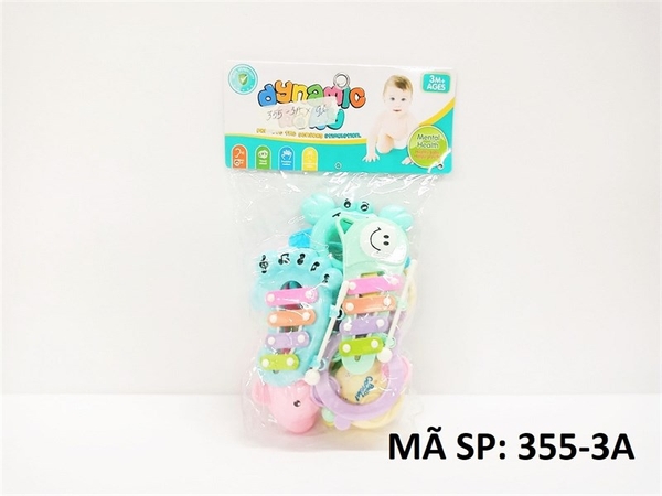 355-3A TÚI LẮC TREO NÔI 9 MÓN (CÁ HEO, CUA, ĐÀN GÕ, KÈN TÂY, BÌNH SỮA) (PVC) 355-