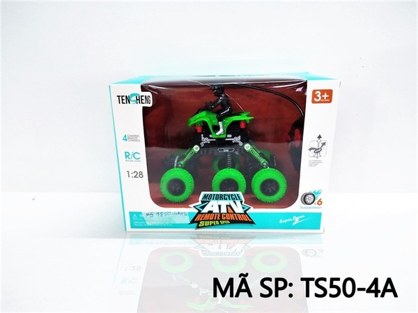 TS50-4A HỘP XE MOTO ĐỊA HÌNH ĐK 7 Đ.TÁC, CÓ SẠC, CÓ NGƯỜI, 6 BÁNH TL 1:28