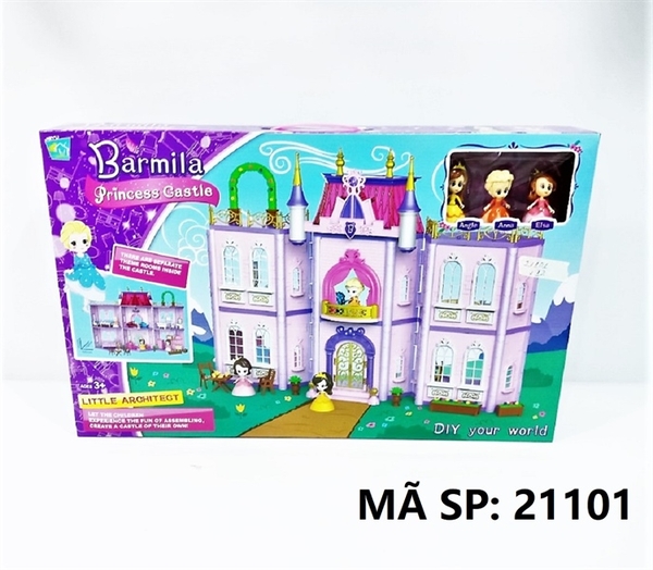 21101 HỘP NỘI THẤT LÂU ĐÀI + 3 NGƯỜI Barmila Princess Castle