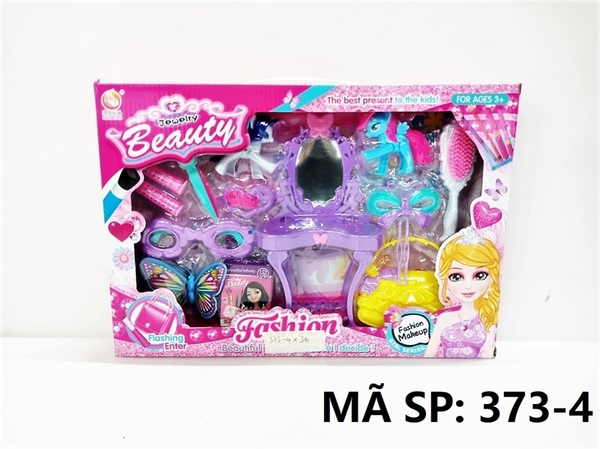 373-4 HỘP TRANG ĐIỂM TÚI XÁCH, BÀN TRANG ĐIỂM, KẸP, MẮT KIẾNG, BƯỚM, 2C NGỰA PONY