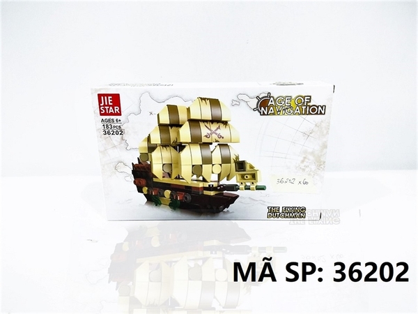 36202 HỘP LOGO RÁP TÀU THE FLYING DUTCHMAN 183 MIẾNG JIE STAR